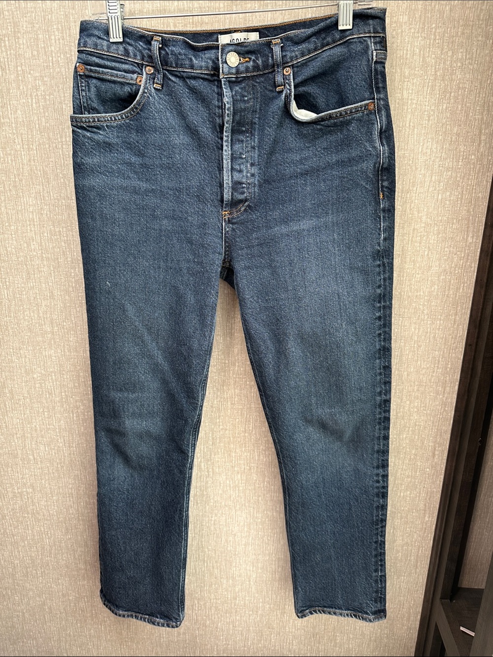 Agolde Women's Straight-Leg Jeans in Dark Blue Wash